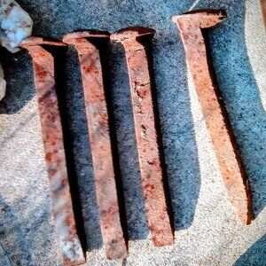 4 Vintage Rail Road Spikes For Folk Arts Protection from Ouachita Mountains